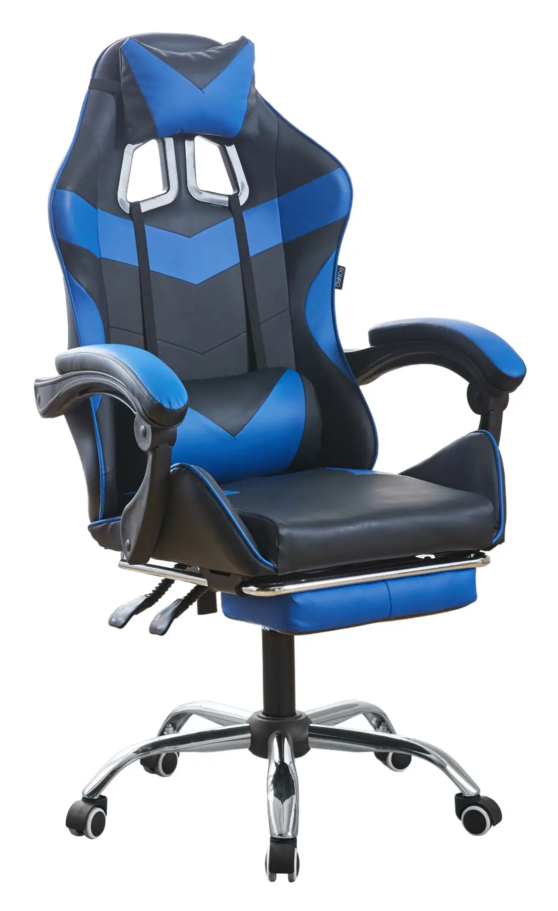 Кресло геймерское Bonro BN-810 с подставкой для ног Синий (21-76-42400285)