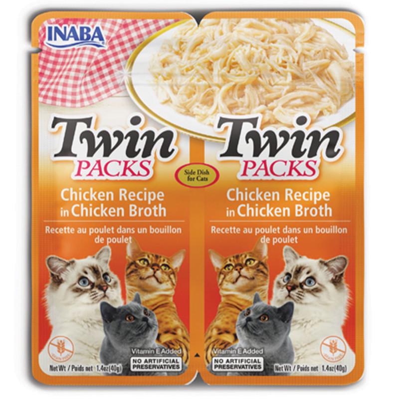 Корм влажный для кошек INABA TWIN Packs измельченные куриные грудки в бульонном желе 2 шт. 40 г (3128700323)