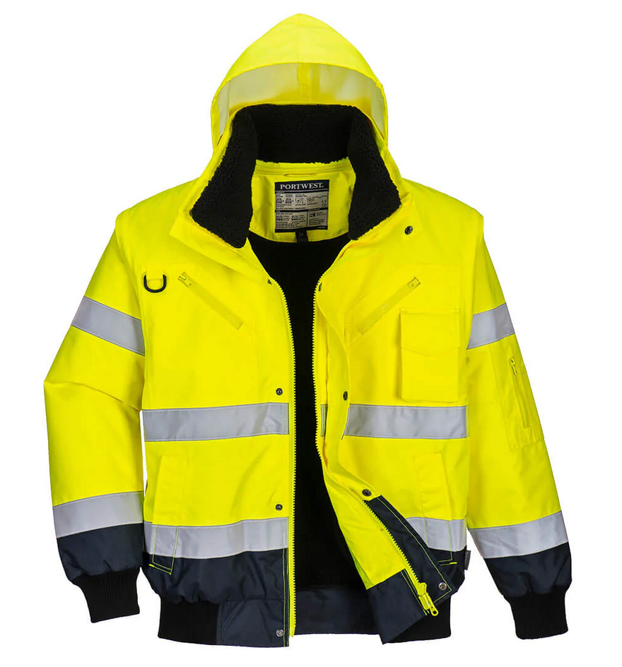 Куртка-бомбер сигнальна PORTWEST C465 Hi Vis Contrast Bomber Jacket S Жовто-темно-синій (C465YNRS)