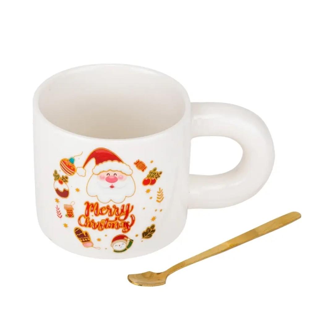 Чашка новогодняя Elisey 9150-021-3 Funny Santa керамическая с ложкой 300 мл Чашка новогодняя Elisey 9150-021-3 Funny Santa керамическая с ложкой 300 мл