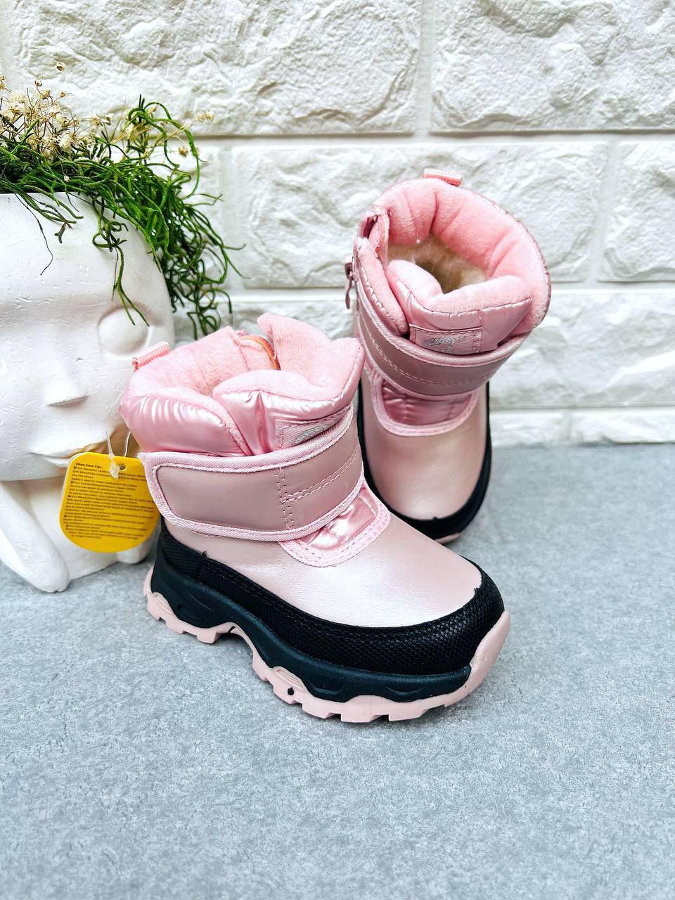 Утепленные зимние ботинки для девочки Clibee 1612 р. 22 14,5 см Розовый (1612)