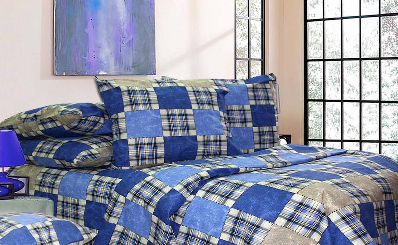 Простынь Т0270 200x220 см Голубой/Синий (123750)