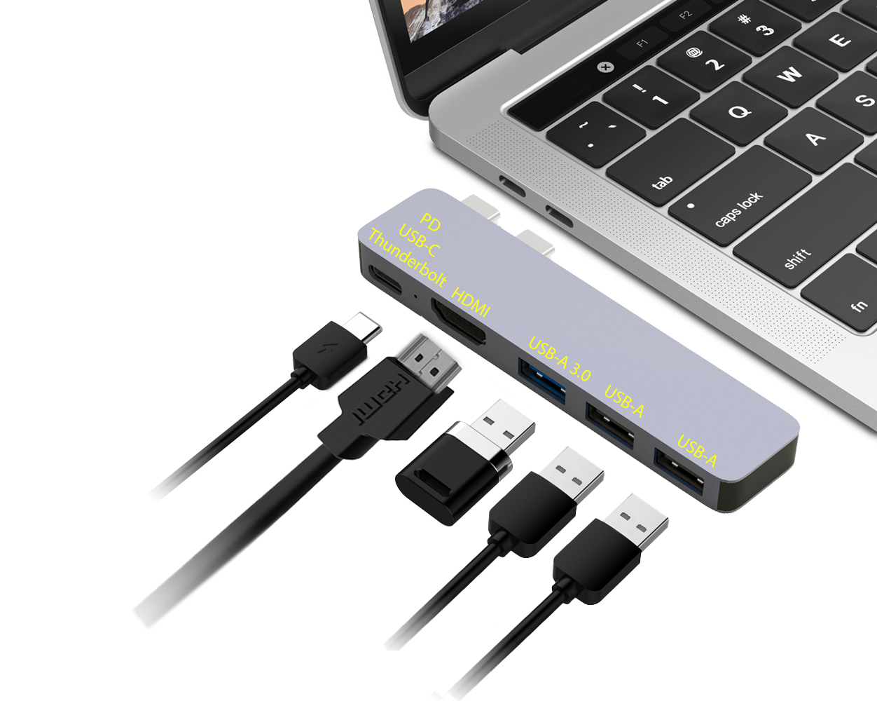 USB-хаб Qitech Aluminum Mini Silver (QT-Hub5) - фото 3 USB-хаб Qitech Aluminum Mini Silver (QT-Hub5) - фото 3