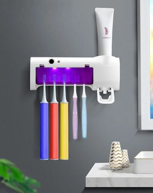 Диспенсер для зубної пасти Workpro Toothbrush sterilizer JX008 14377 зі стерилізатором  Білий (14668mel)