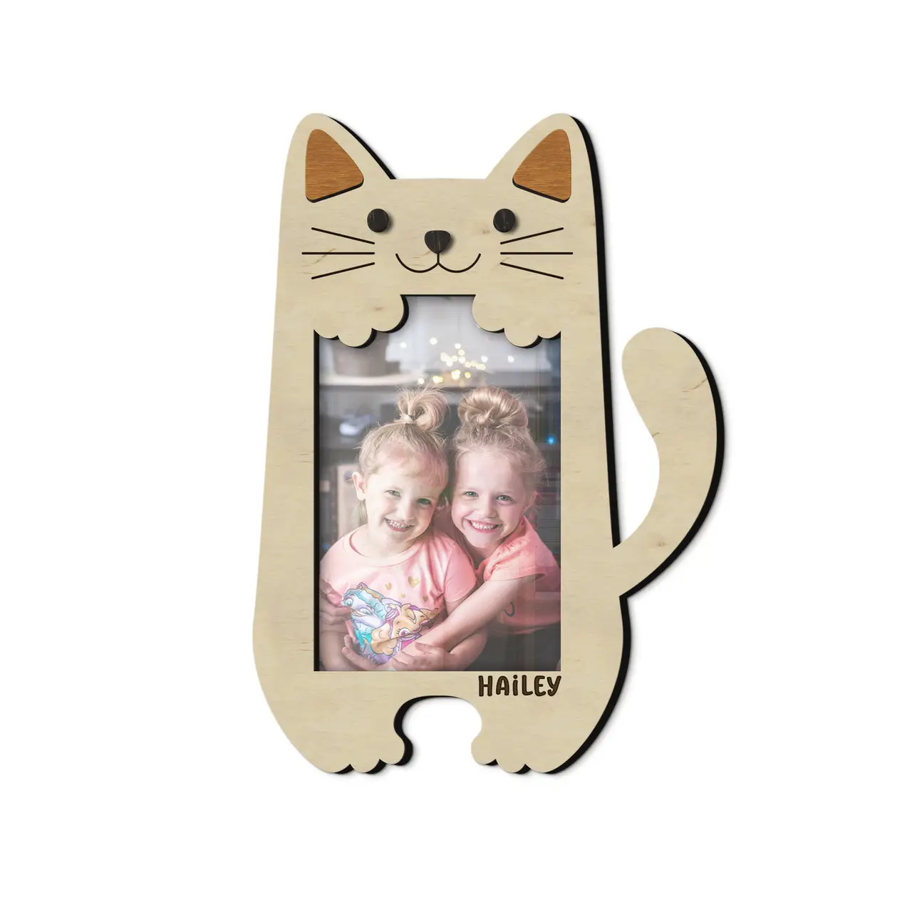 Фоторамка персоналізована у формі кішки на 1 фото Натуральний (cat_4x6_vertical-1) - фото 1 Фоторамка персоналізована у формі кішки на 1 фото Натуральний (cat_4x6_vertical-1) - фото 1