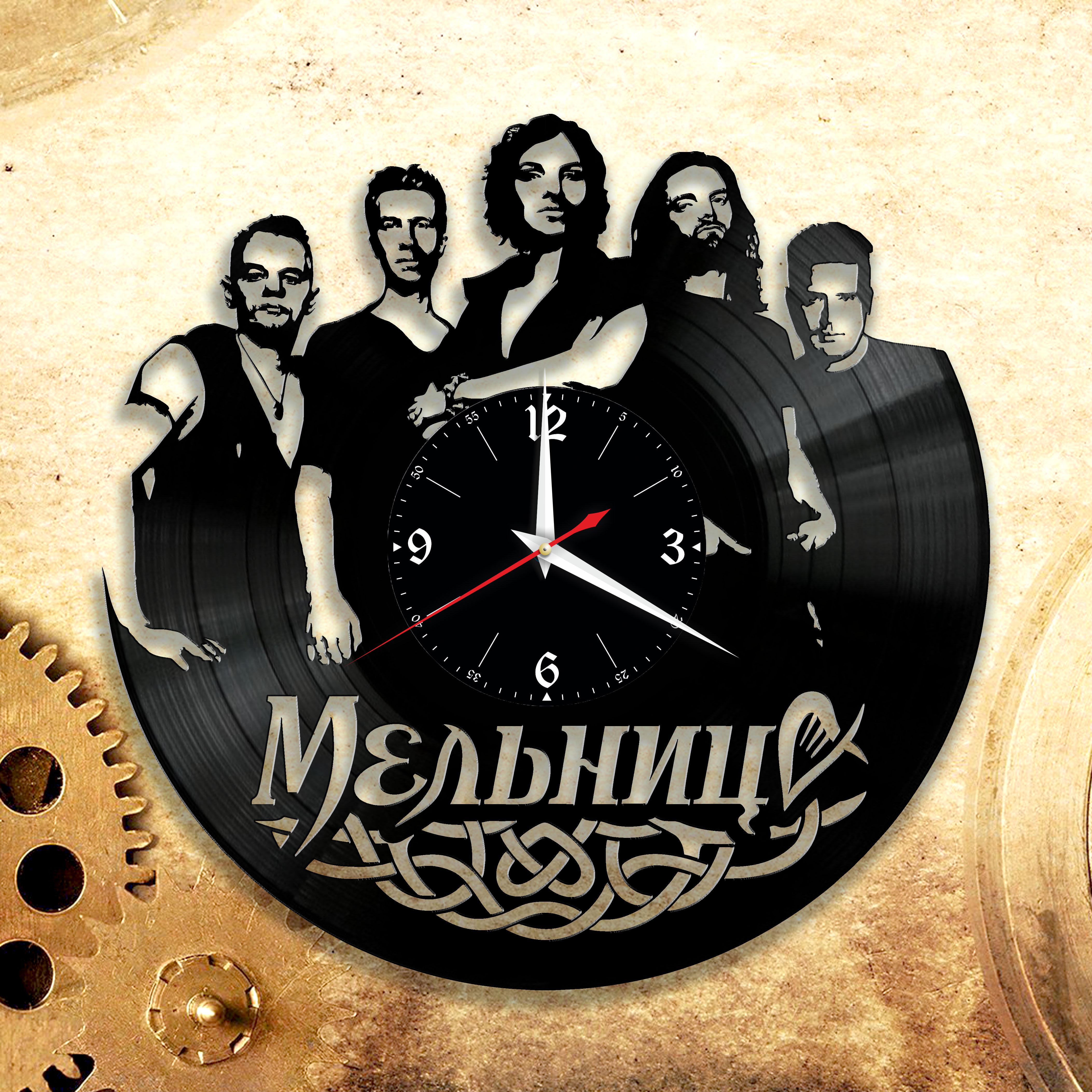 Часы настенные Рок группа Мельница 3014 из виниловой пластинки
