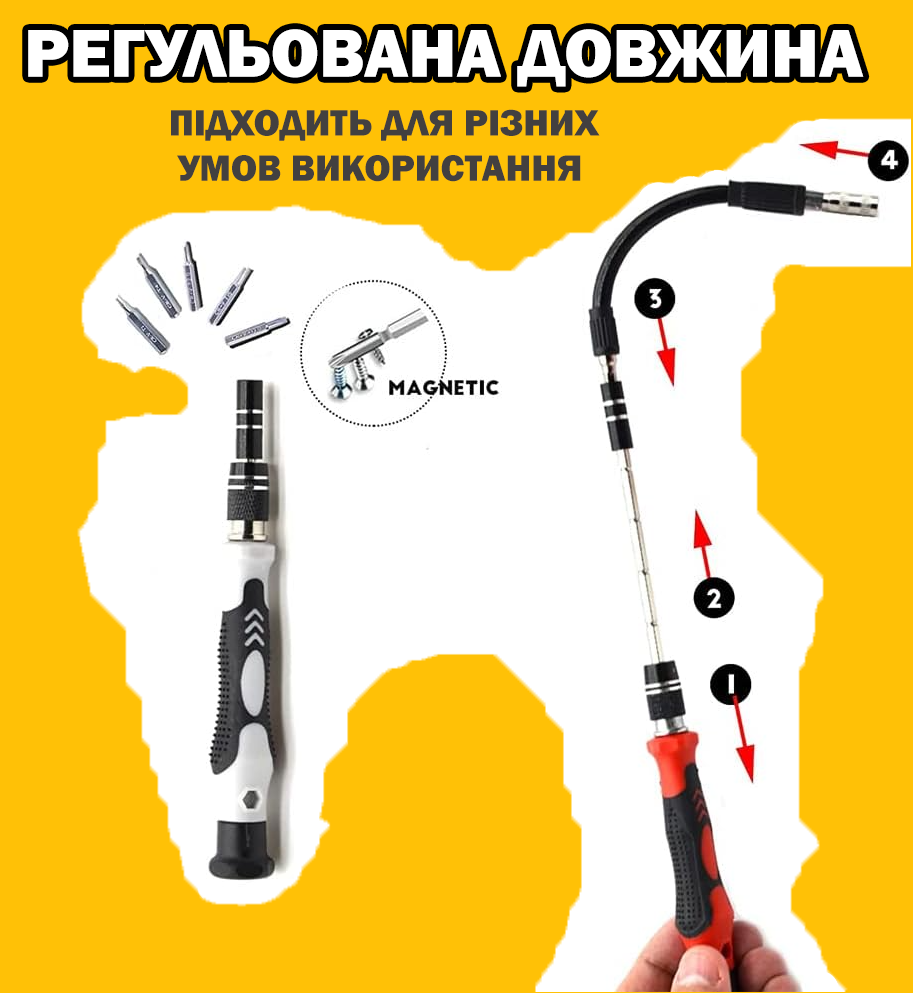 Набор отверток гибкий прецизионный 115в1 для ремонта телефона/ноутбука - фото 7