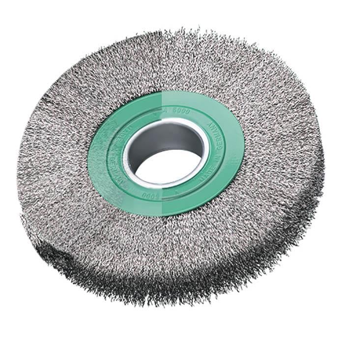 Щетка цилиндрическая Lessmann 80х20 мм ширина 18-20 мм нержавеющая гофрированная проволока 0,2 мм 10000 об/мин 312342 (13766)