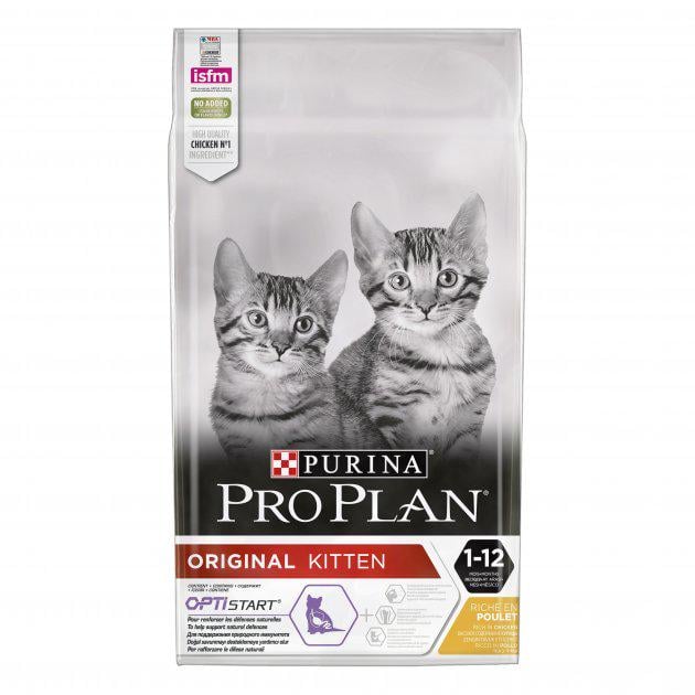 Корм сухой для котят Purina Pro Plan Original Kitten с курицей 10 кг (7613036505307)