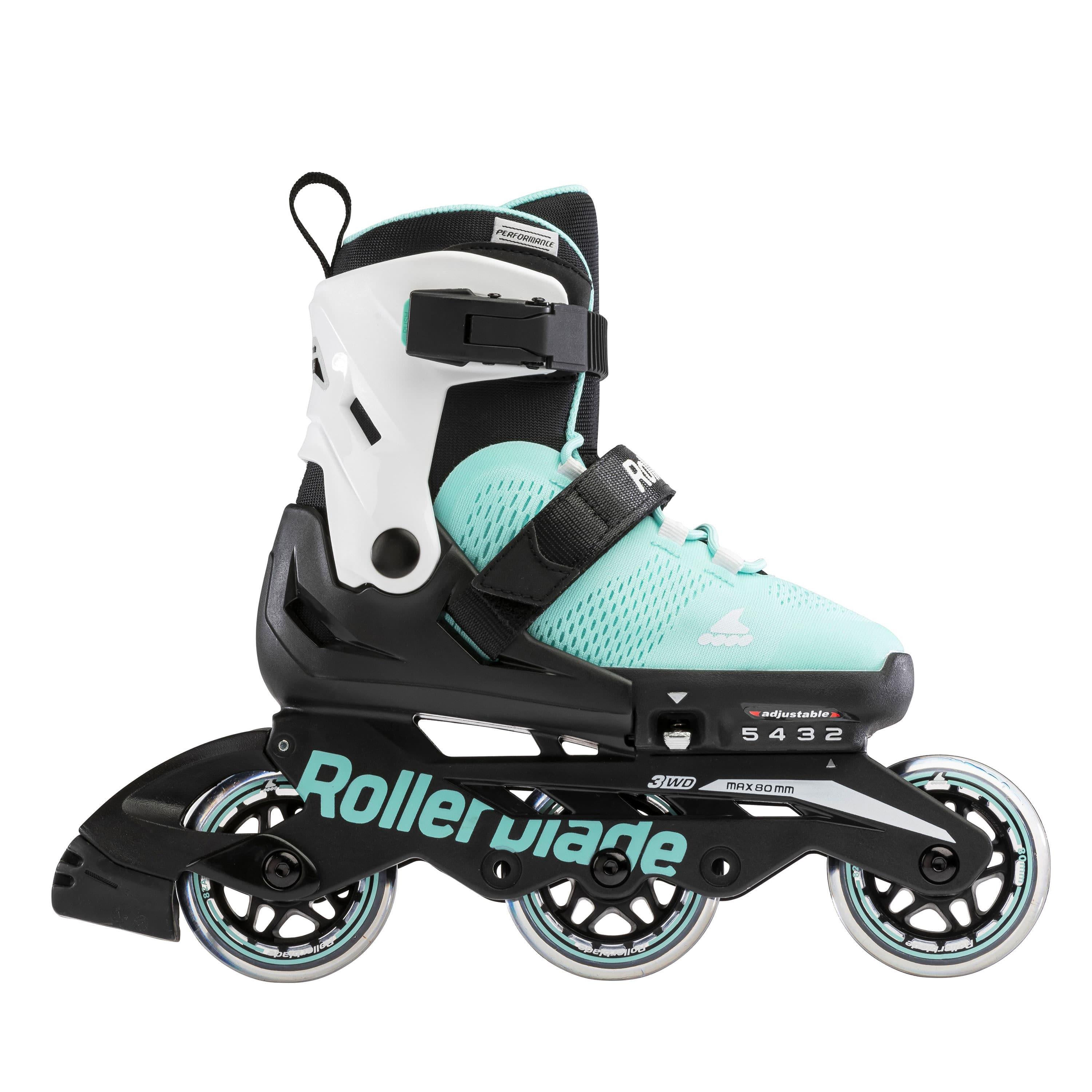 Дитячі ролики Rollerblade Microblade 3wd Aqua р. 28-32 Чорно-блакитний - фото 3