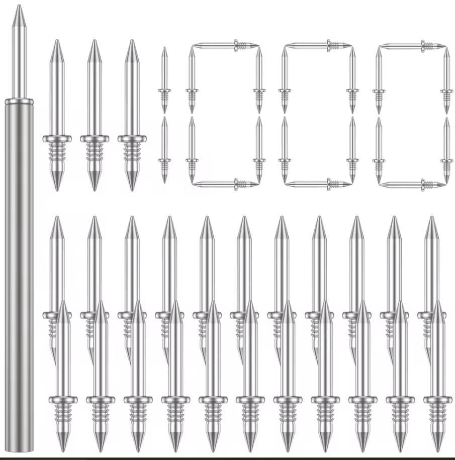 Гвозди двусторонние TACTIX для работы с деревом пластиком ДСП 1000 шт. и 10 добойщиков (DHS-1000-KIT)