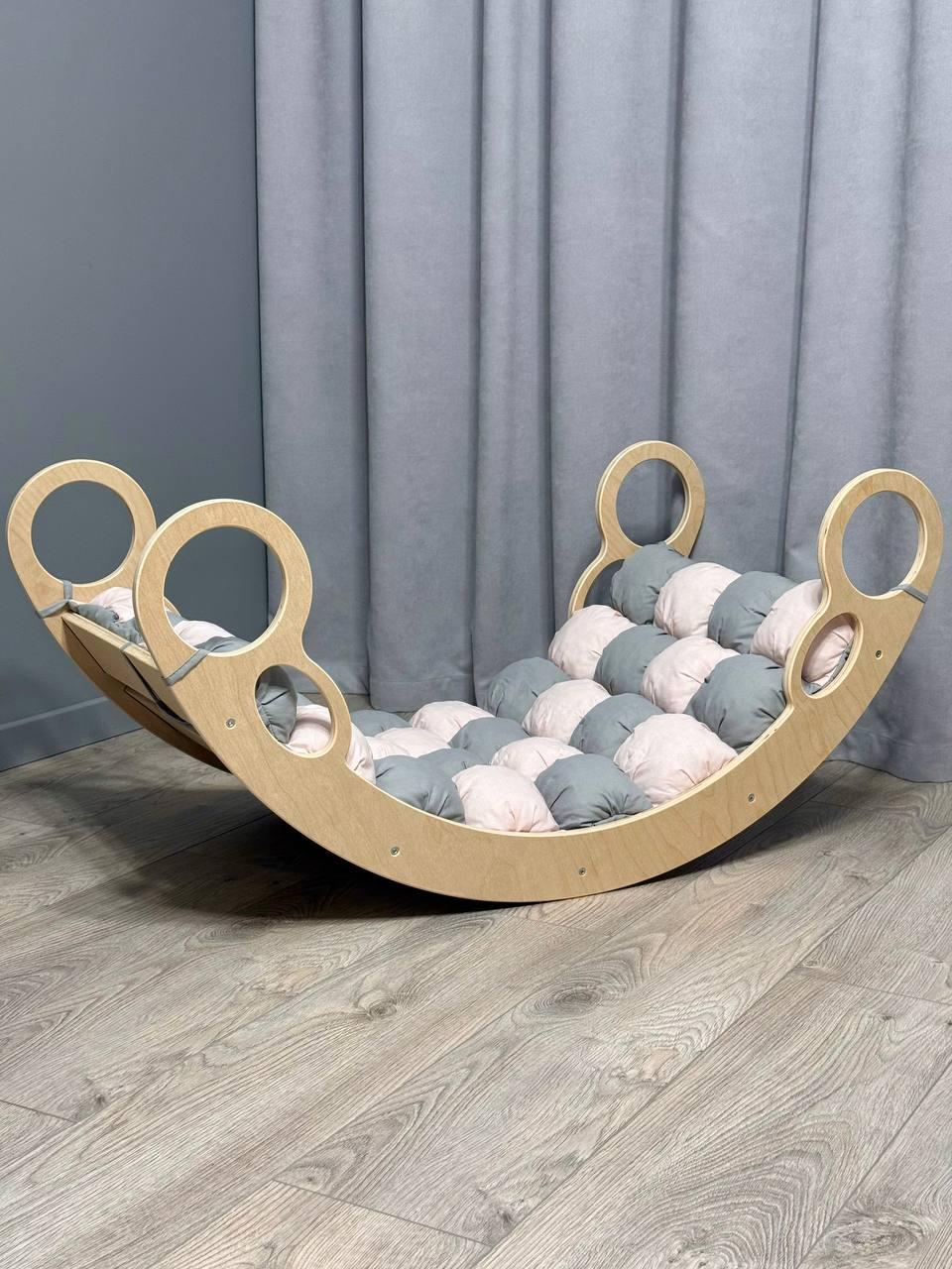 Детская кроватка качалка-балансир 31 с матрасиком бонбон (0031/Б)