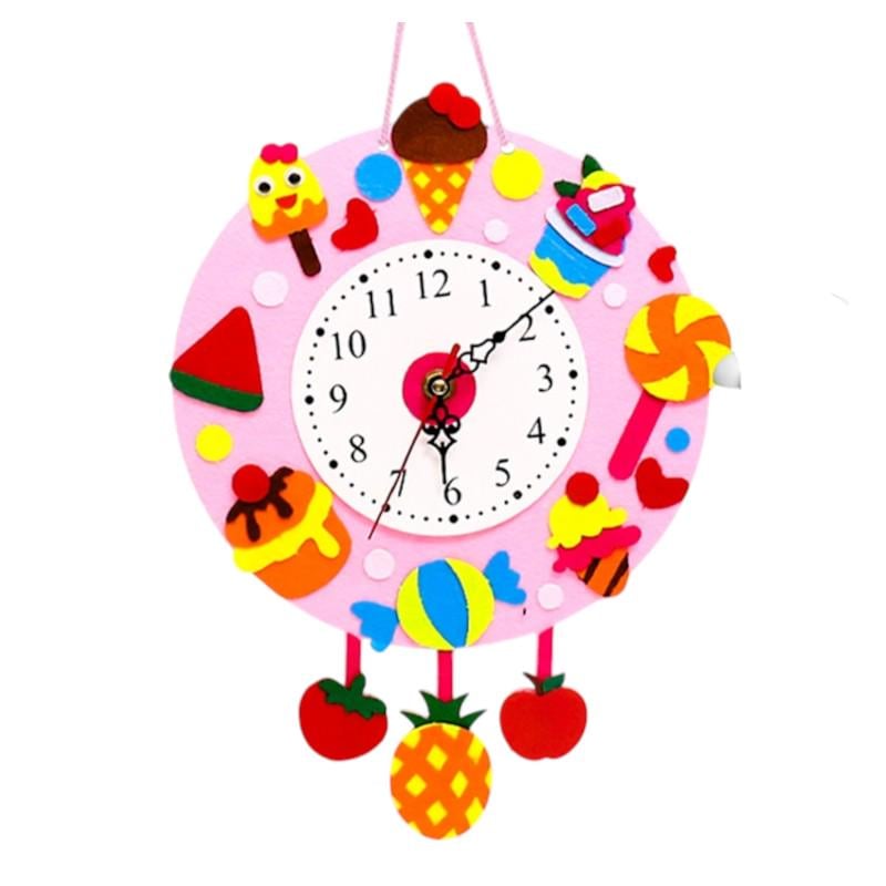 Часы настенные детские Мороженое 34x23 см аппликация из фетра (3134)