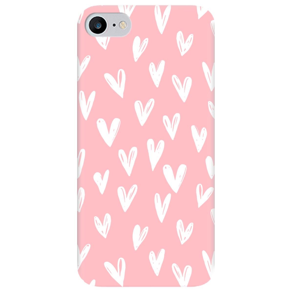 Силіконовий чохол Zorrov для Apple iPhone SE 2020 - White hearts (14090070263117915)