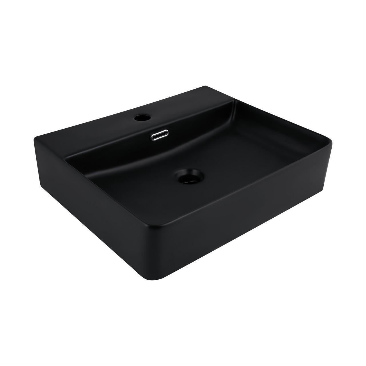 Раковина Qtap Nando LT 500х420х130 мм Matt black (QT12116146AMB)