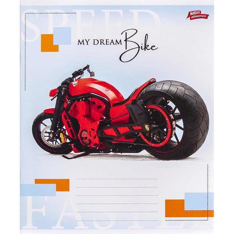 Тетрадь ученическая Мрії збуваються My dream Bike 3516M Вид 2 А5/12 клетка Тетрадь ученическая Мрії збуваються My dream Bike 3516M Вид 2 А5/12 клетка