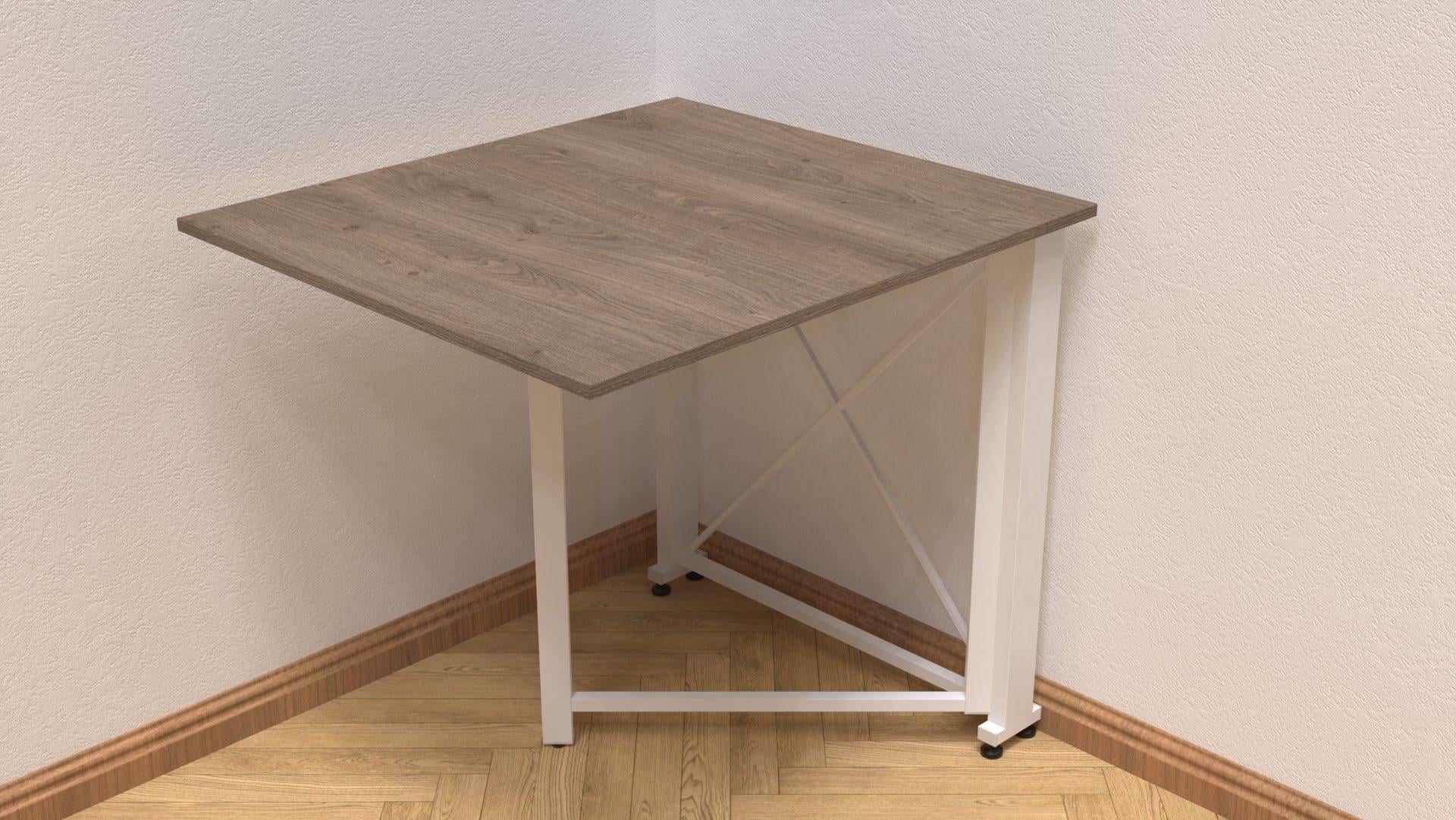 Стіл-книга трансформер Оріон 1 Ferrum-decor 750x810x730 см метал Білий/ДСП Дуб Сонома Трюфель (ORI112)