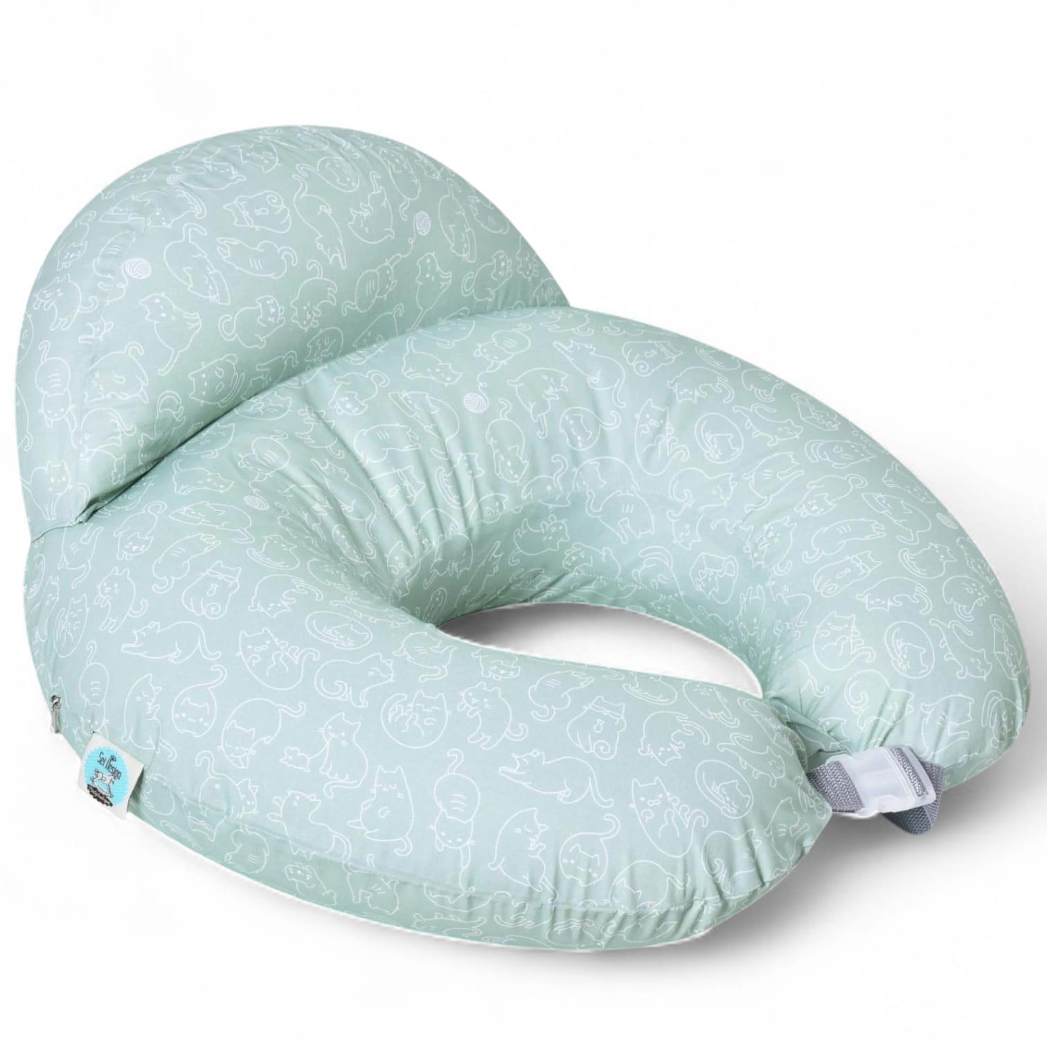 Подушка-диван для годування Sei Design Кошенята бавовна антиалергенне волокно 60х70х16 см М'ятний (8-35409х006)