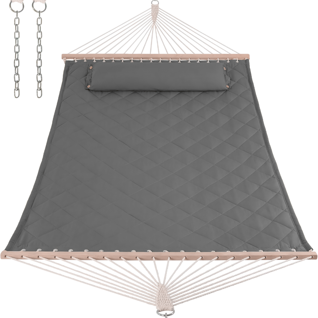 Гамак двомісний WCG SOFT з планками XXL 200x140 см Сірий (2675286799) - фото 5