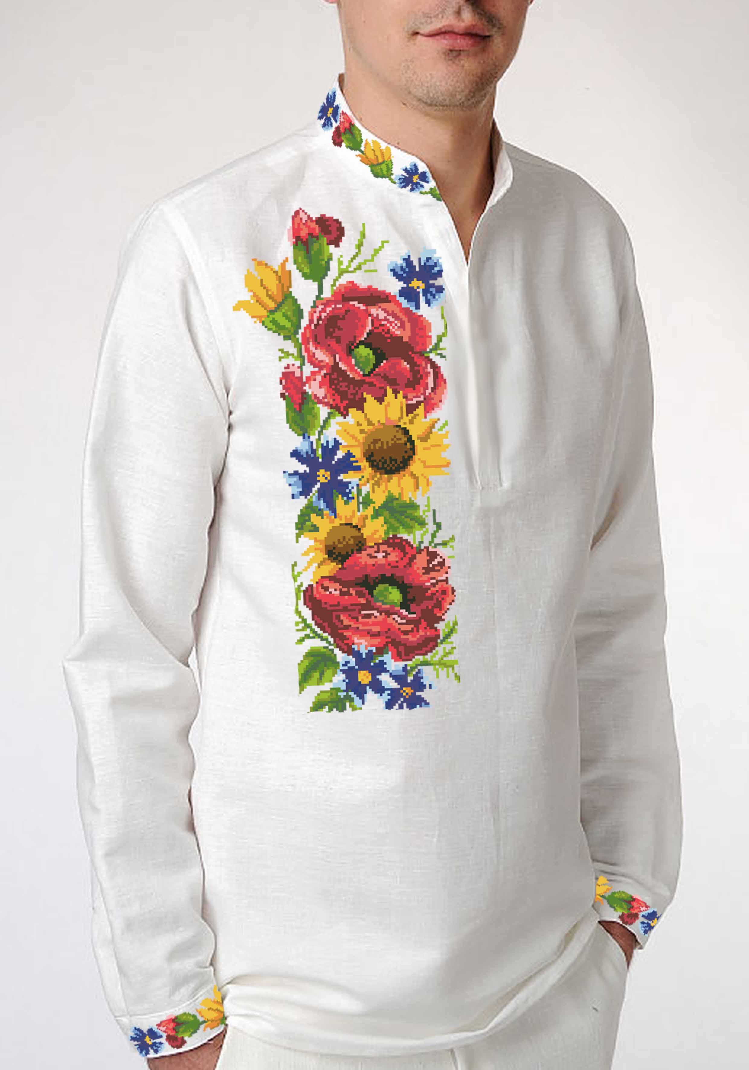 Заготовка для вышивки нитями/бисером мужская габардин (СЧД-7)