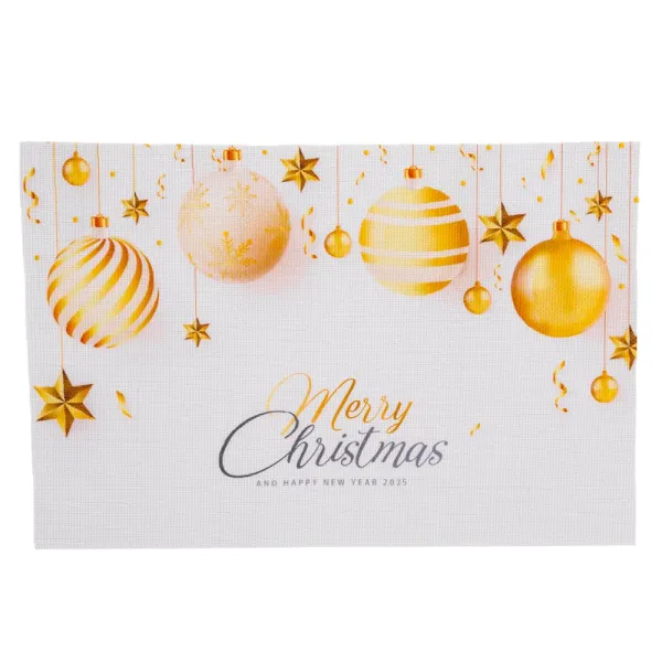 Килимок для сервірування столу новорічний Merry Christmas and Happy New Year 45х30 см - фото 1 Килимок для сервірування столу новорічний Merry Christmas and Happy New Year 45х30 см - фото 1