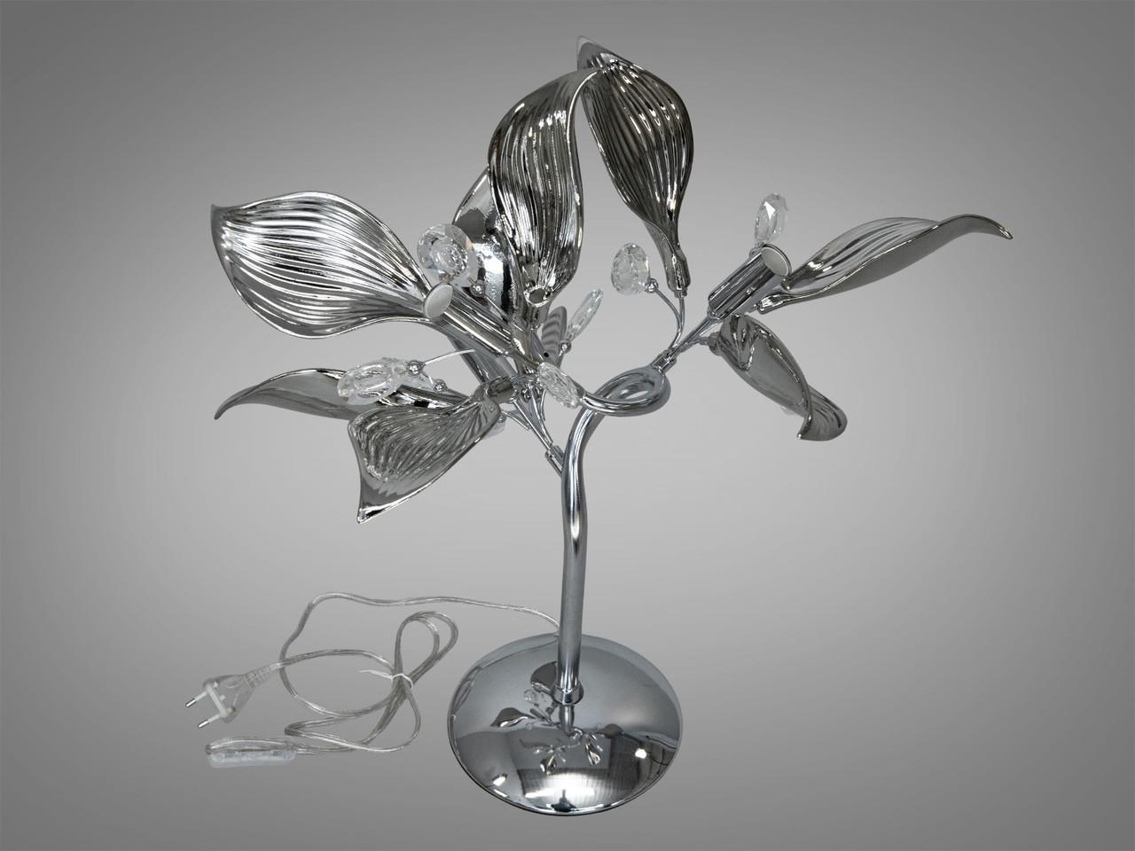 Настільна лампа з керамічними елементами 7229-3THR-LS Хром (2477695035) - фото 2 Настільна лампа з керамічними елементами 7229-3THR-LS Хром (2477695035) - фото 2