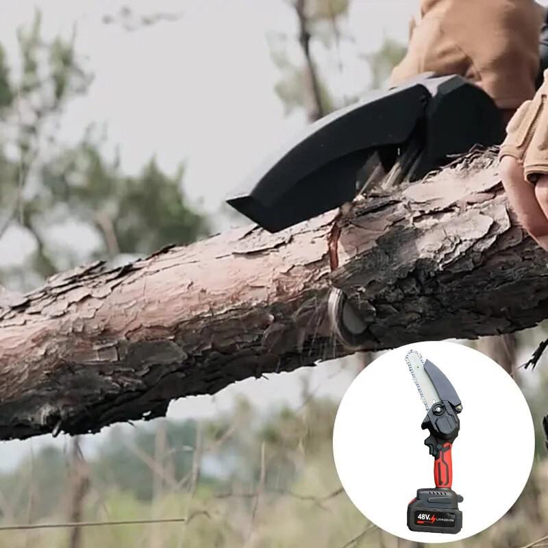 Пила акумуляторна ланцюгова Chain Saw у пластиковому кейсі з 2-ма акумуляторами Чорний - фото 7