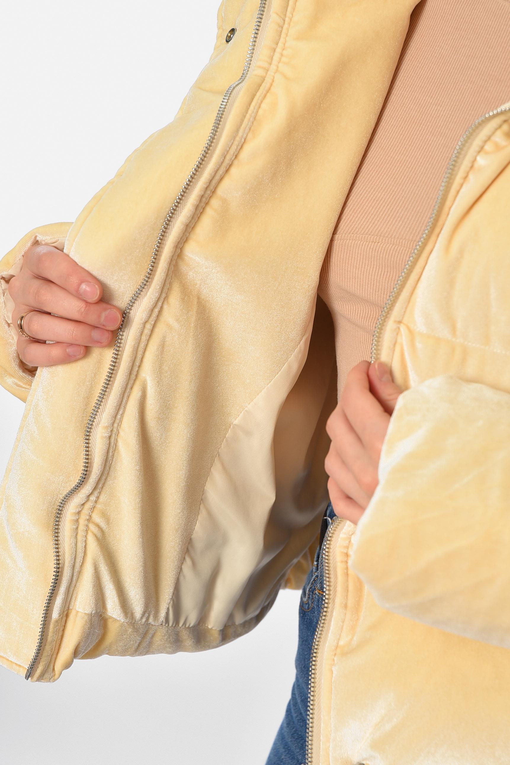 Куртка женская еврозима велюровая M Молочный (195775) - фото 4 Куртка женская еврозима велюровая M Молочный (195775) - фото 4