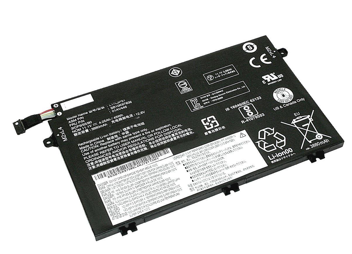 Аккумулятор для ноутбука Lenovo L17M3P51 ThinkPad E480 11,1 V 4080 mAh (075242)