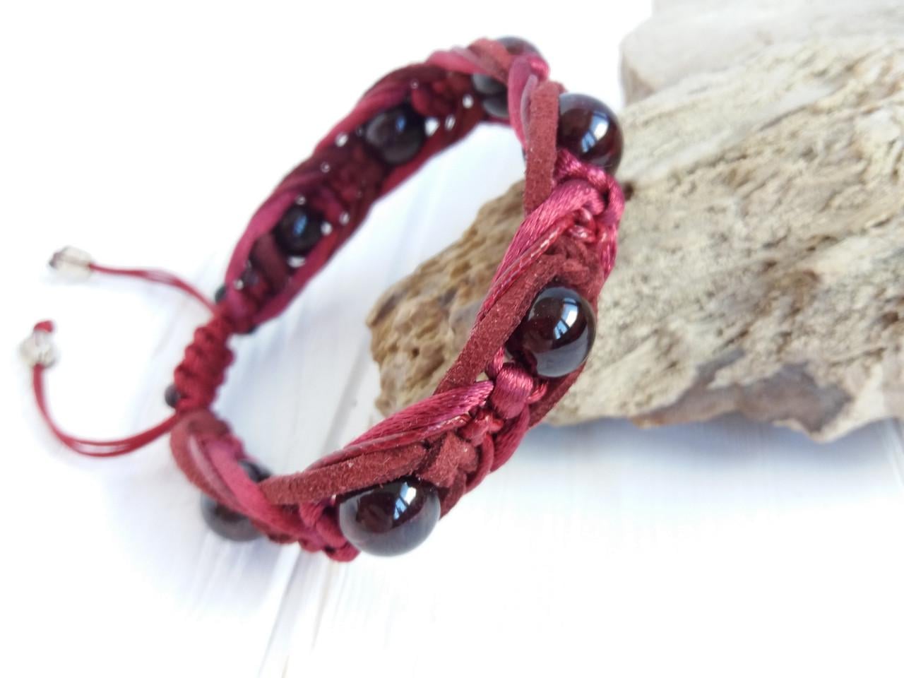 Браслет плетеный из Граната d 10 мм (1896049825)