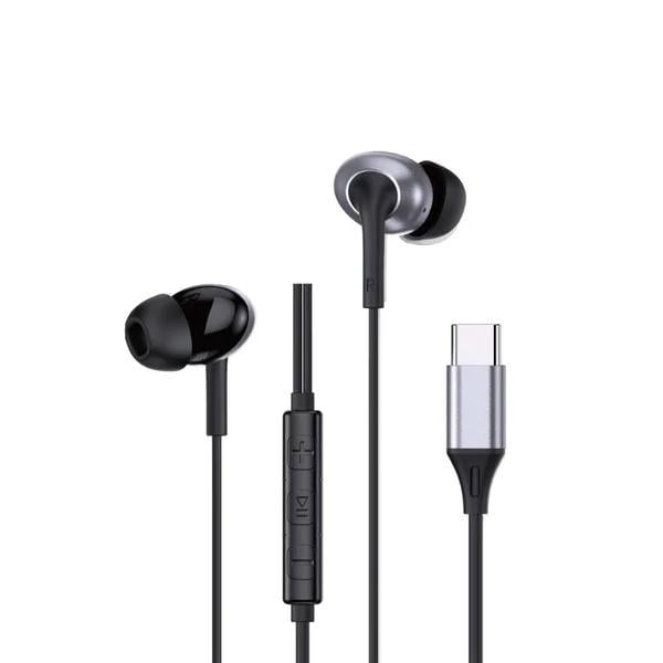 Наушники проводные вакуумные WIWU EB318 Type-C 1,2 м с микрофоном Black (6977703656664)