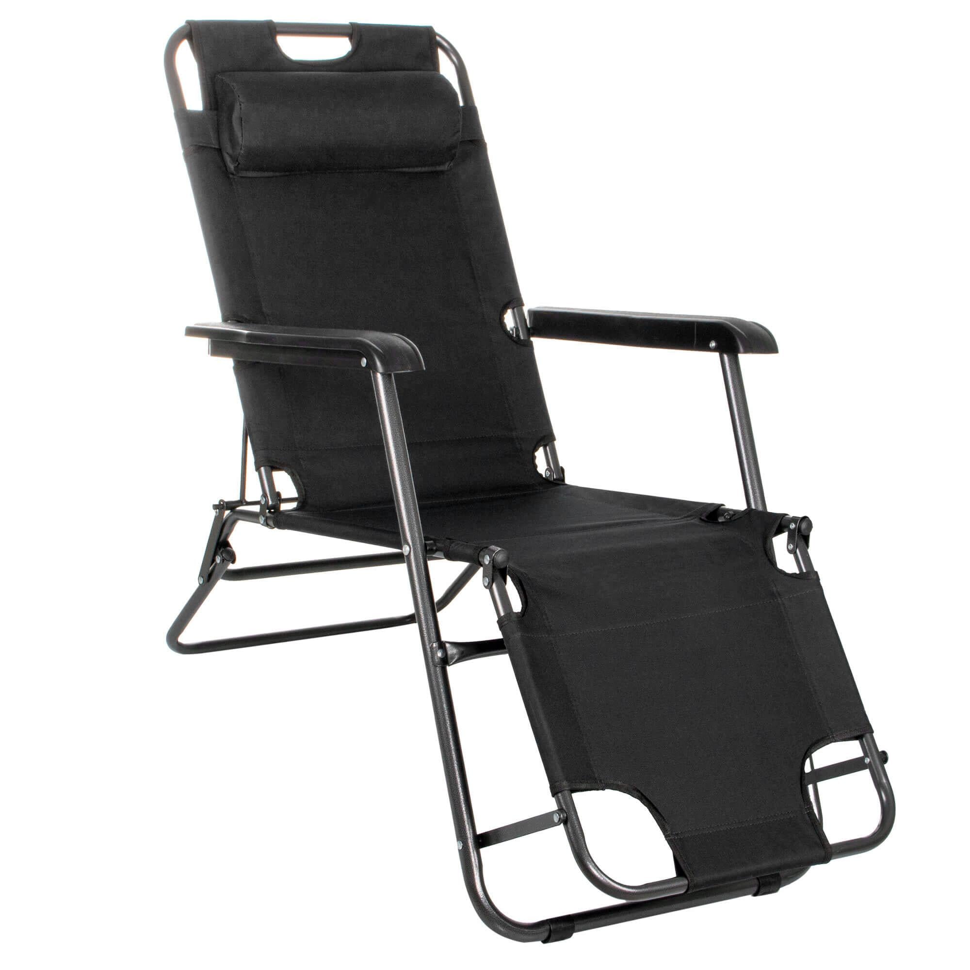 Шезлонг Springos Zero Gravity для пляжа/террасы и сада Black (GC0060)