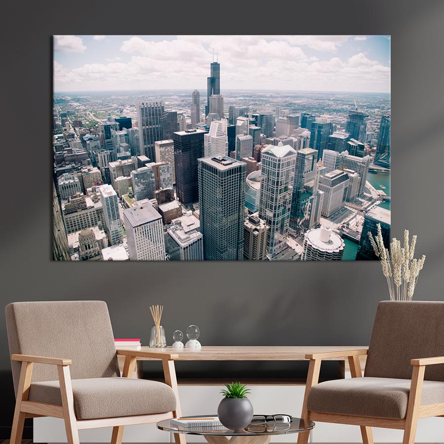 Картина город Центр города Нью-Йорк 51x34 см (A715-1)