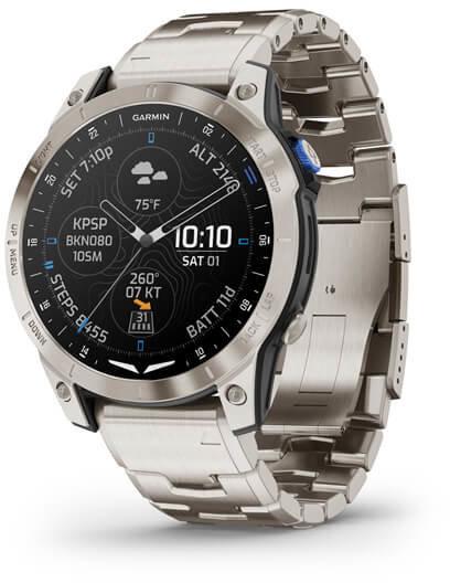 Смарт-часы Garmin D2 Mach 1 Aviator Smartwatch with Vented Titanium Bracelet (010-02582-51) - фото 1