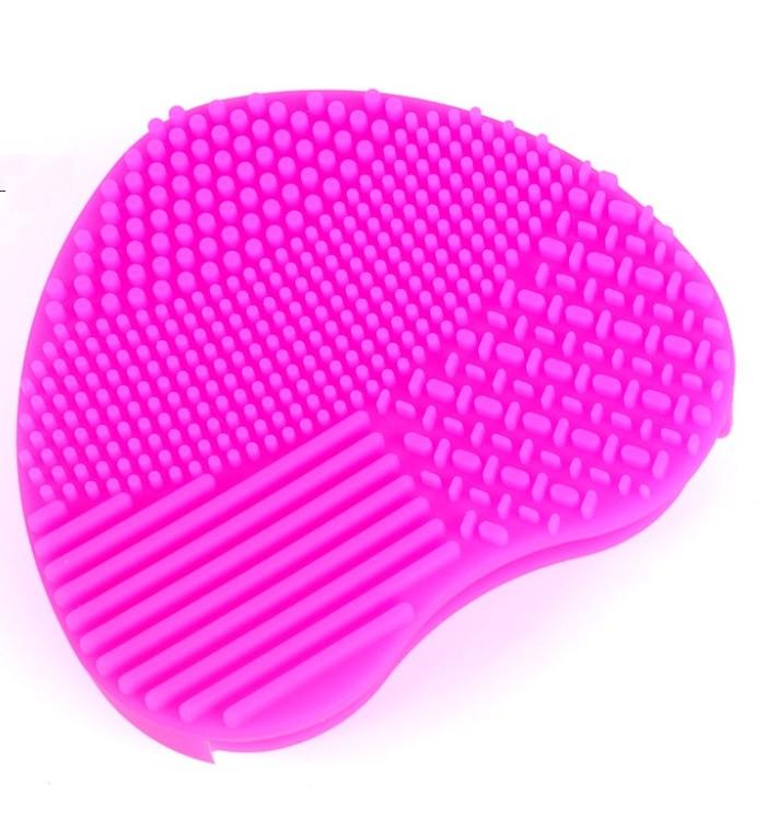 Силіконовий килимок SUNROZ Heart Cleaning Brush Mat для миття ко сметичних пензликів Малиновий (SUN2674)