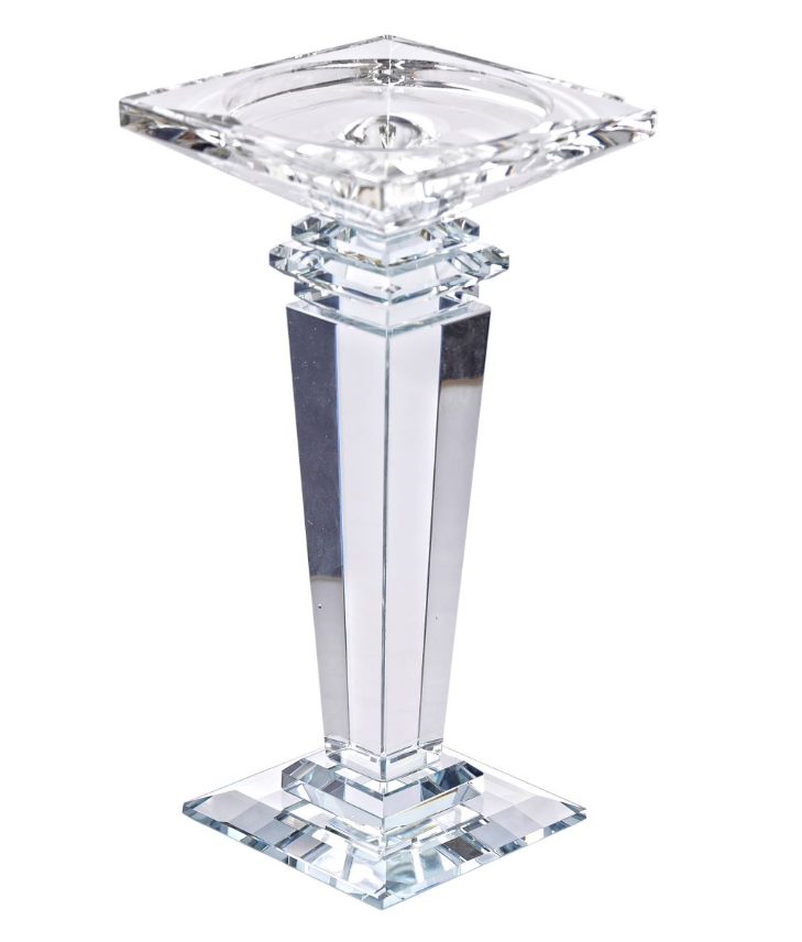 Подсвечник стеклянный Sylvie crystal с квадратным основанием 20 см Прозрачный - фото 2 Подсвечник стеклянный Sylvie crystal с квадратным основанием 20 см Прозрачный - фото 2