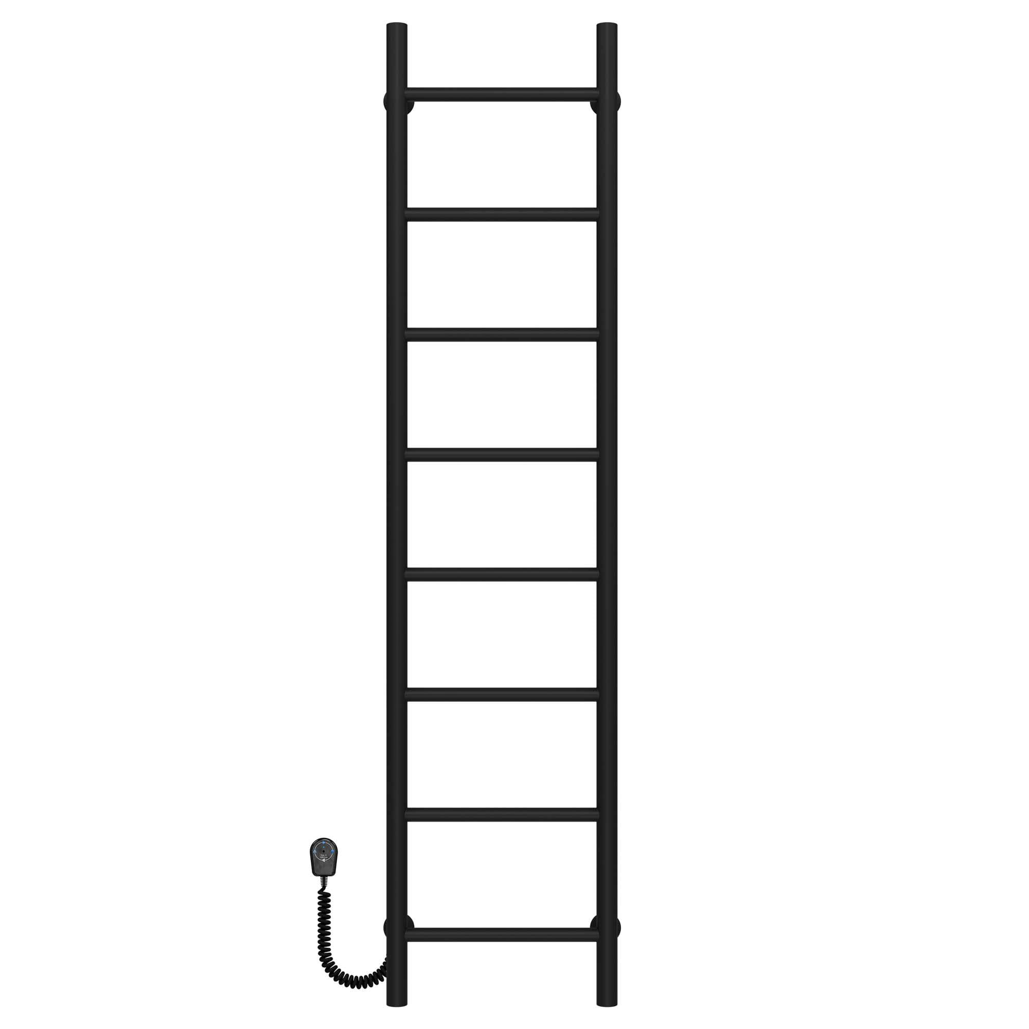 Полотенцесушитель электрический Deffi Орион П8 EF16 левое подключение нержавеющая сталь 200х1400 мм Черный (C.OR.140.20.8.EBL5)