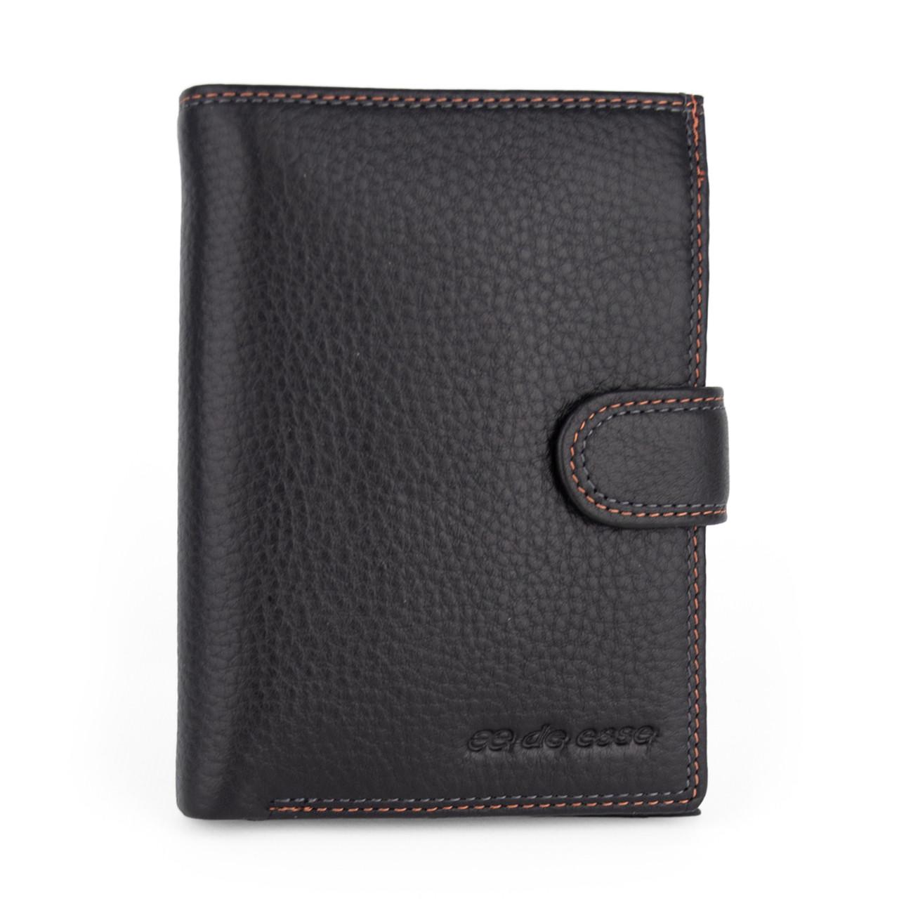 Портмоне мужское кожаное DE ESSE LC47835-1X с отделением для паспорта Черный (2929594043)