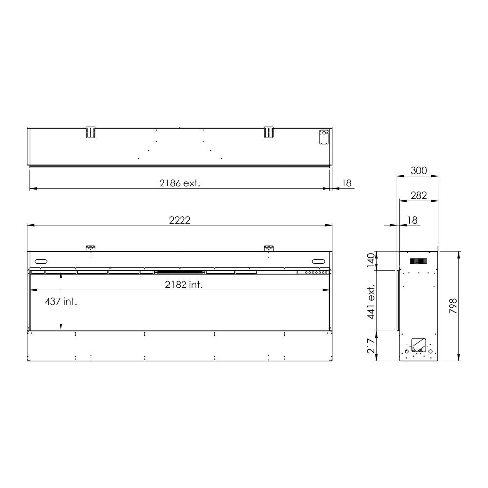 Электрокамин с обогревом Faber by Dimplex E-Slim Linear 2200-450 фронтальный паровой - фото 3