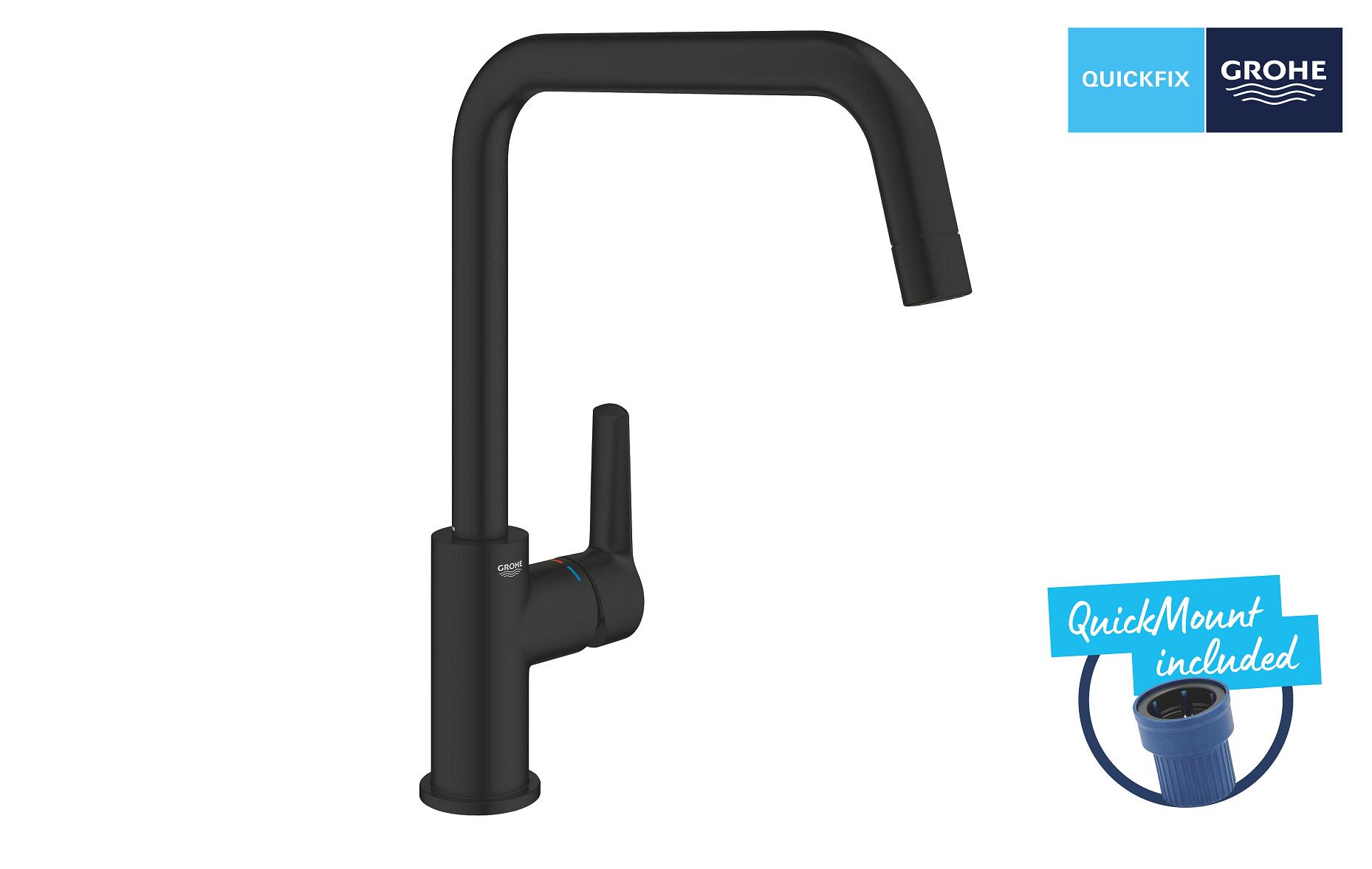 Змішувач для кухні Grohe QuickFix Start 304702430 CV032190 одноважільний Чорний (174068) - фото 6 Змішувач для кухні Grohe QuickFix Start 304702430 CV032190 одноважільний Чорний (174068) - фото 6