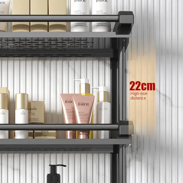 Полиця для ванної кімнати SKLM-9 з вішалкою для рушників 40 см - фото 5