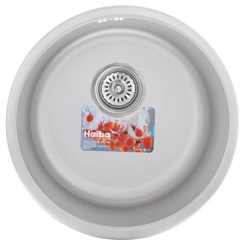 Мийка для кухні Haiba 440 Decor кругла нержавіюча сталь (HB0525)