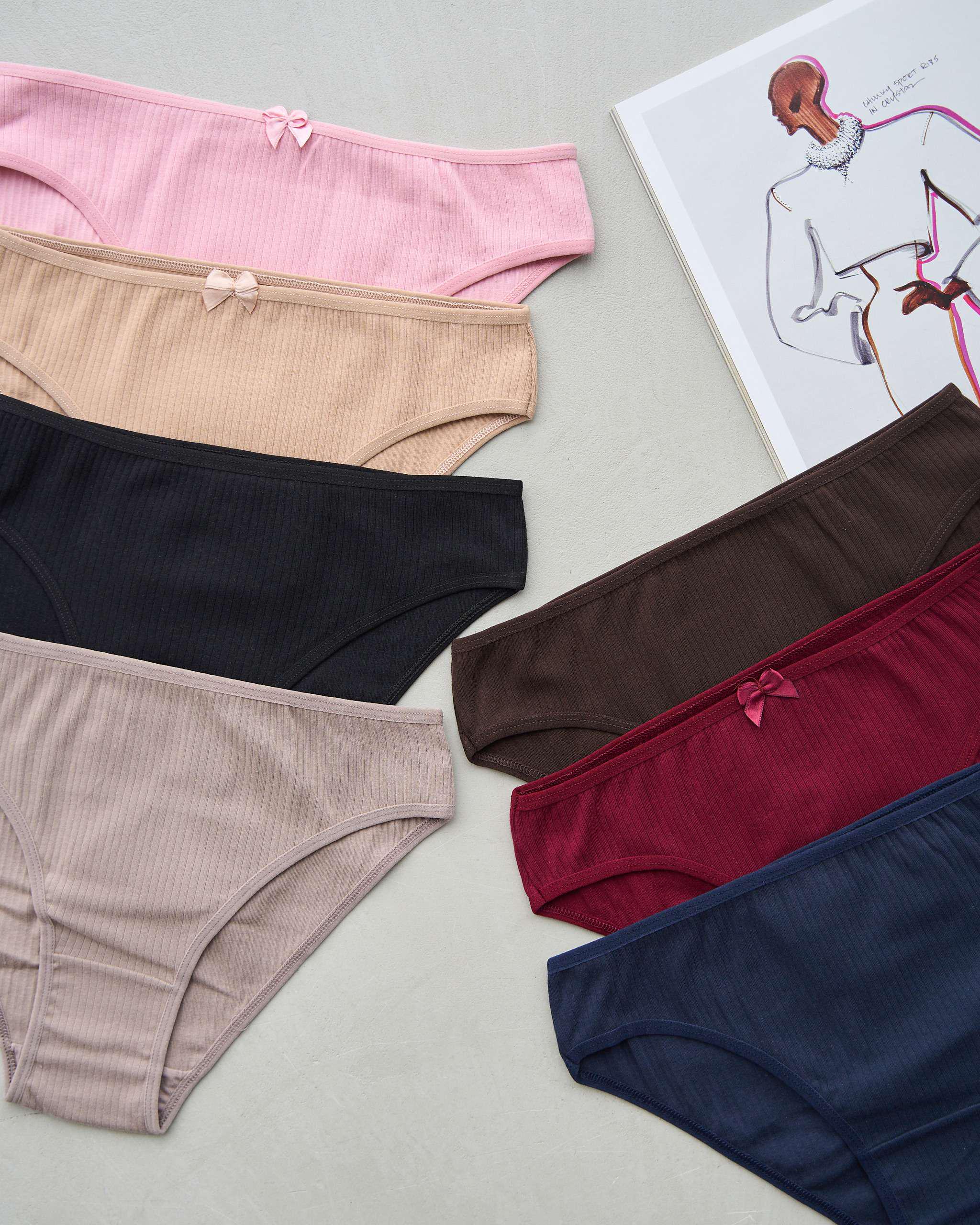 Набор трусиков женских с бантиками в рубчик 7 шт. L Разноцветный (713127) - фото 3 Набор трусиков женских с бантиками в рубчик 7 шт. L Разноцветный (713127) - фото 3