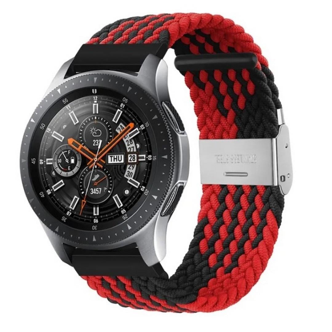 Ремешок для часов эластичный нейлоновый Amazfit/Huawei/Samsung 22 мм Black/Red (nr22NY02_br)