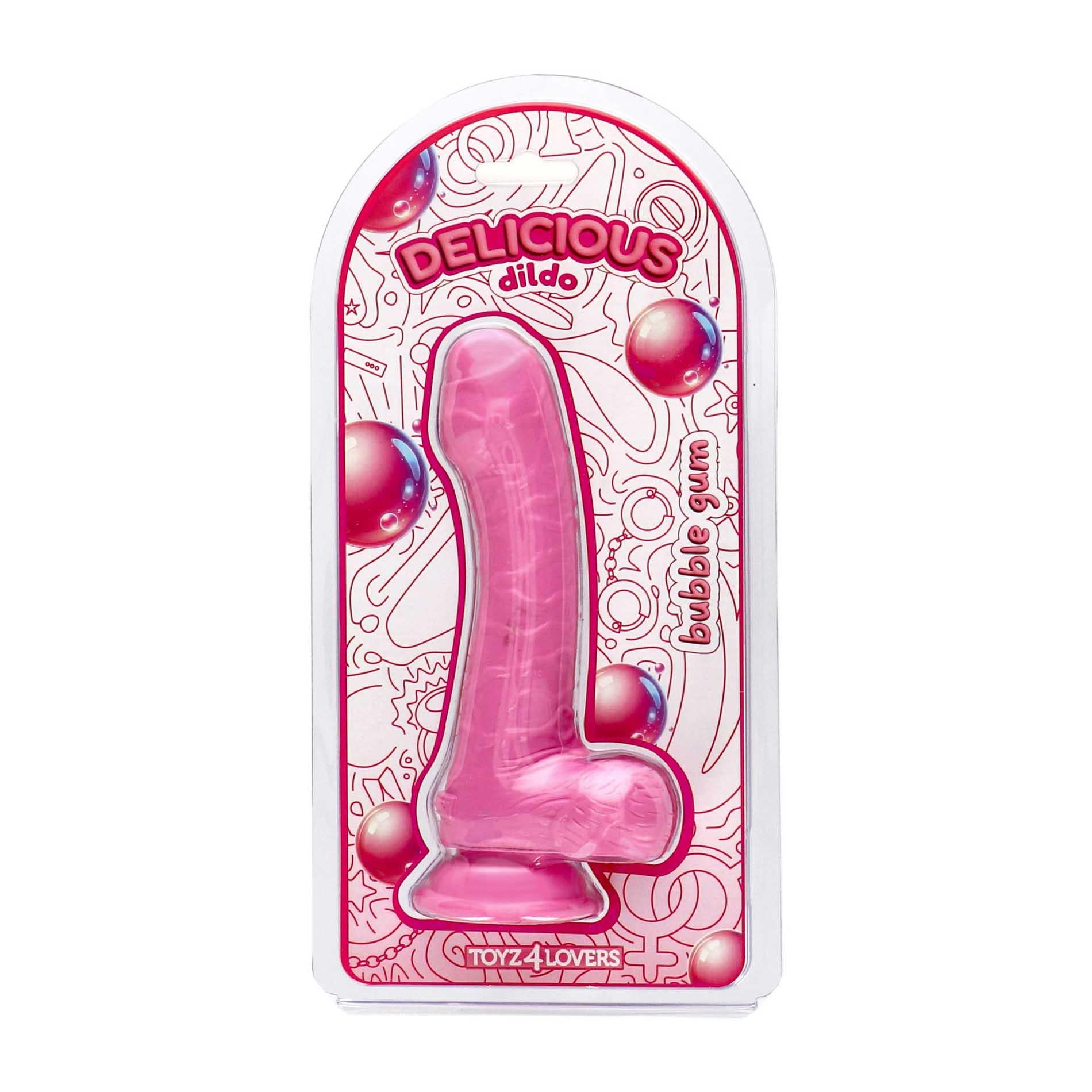 Фаллоимитатор с ароматом жвачки Toyz4lovers Delicious Dildo Bubble Gum 18,5 см