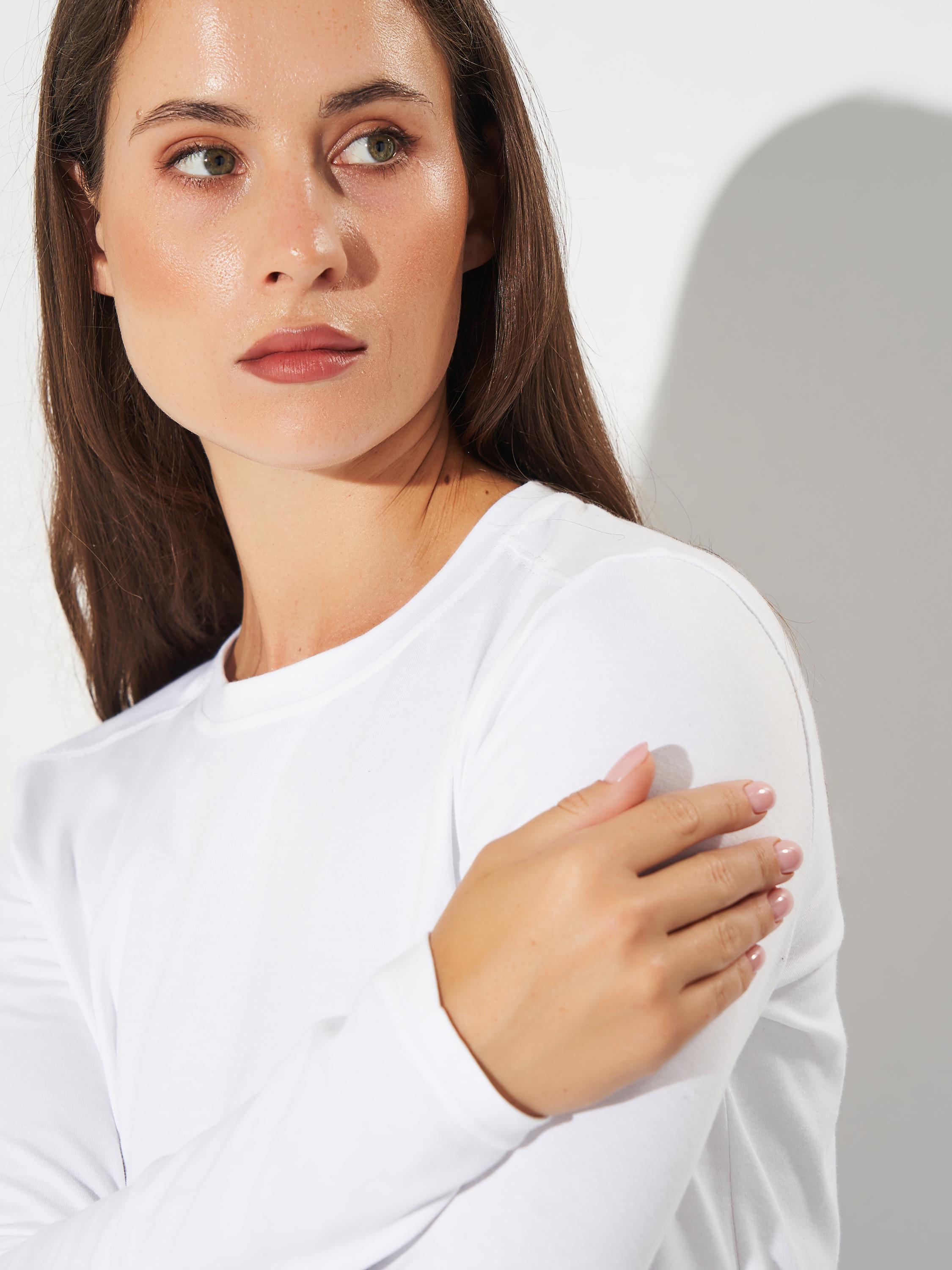 Лонгслів жіночий базовий 25/Ж601-24 Білий - фото 4 Лонгслів жіночий базовий 25/Ж601-24 Білий - фото 4