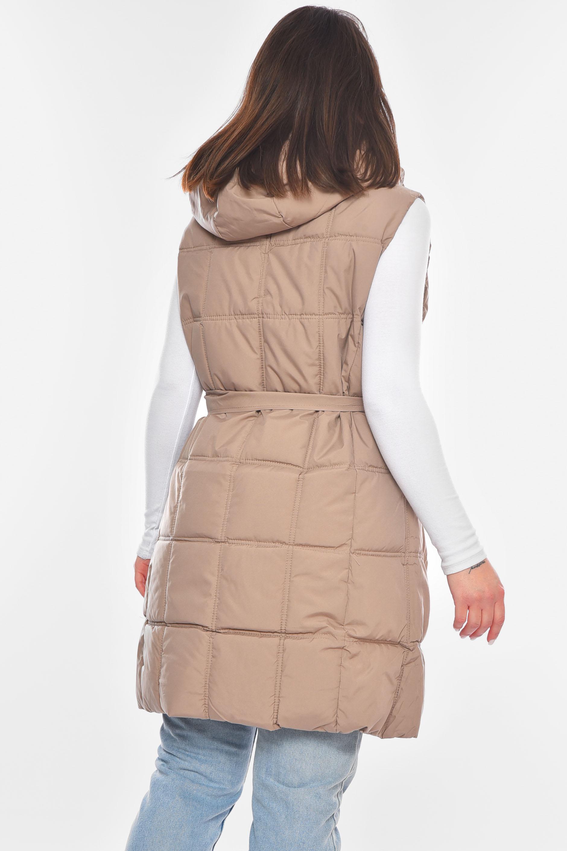 Жилетка жіноча батальна 200315 7XL Темно-бежевий - фото 3 Жилетка жіноча батальна 200315 7XL Темно-бежевий - фото 3