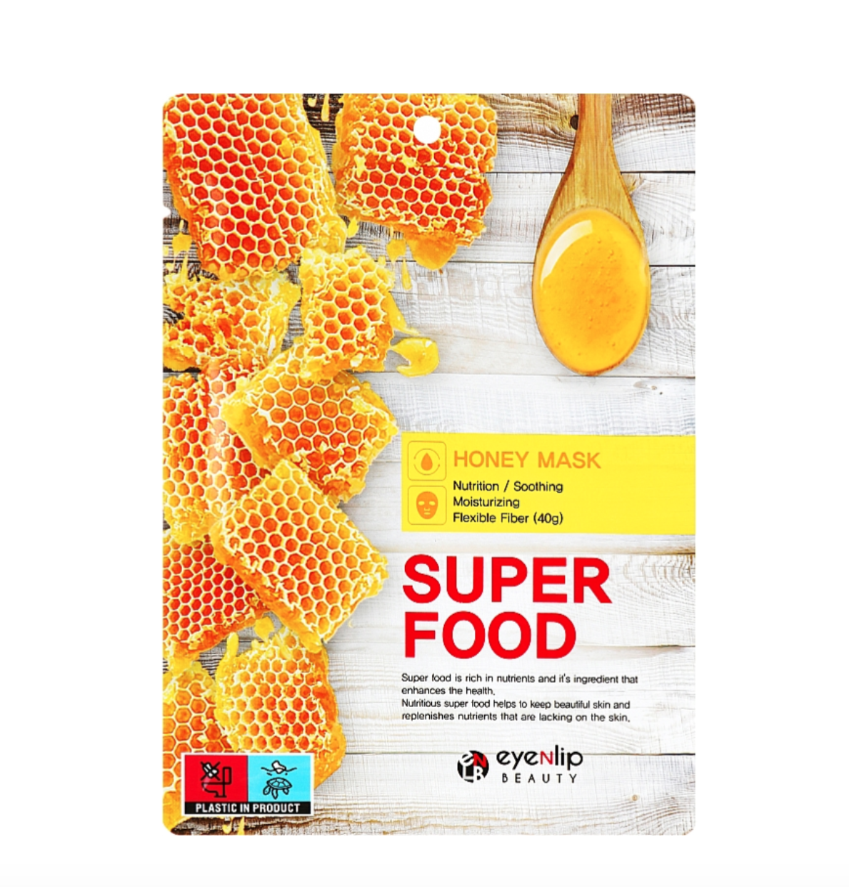 Маска для лица тканевая Eyenlip Super Food Honey Mask Мед 23 мл (1000000000188)