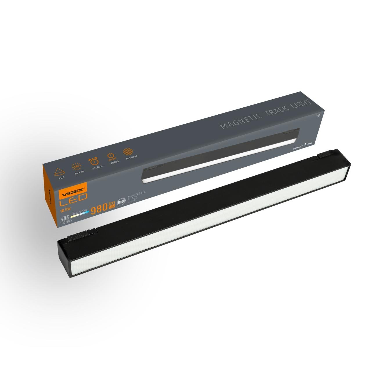 Светильник линейный магнитный трековый Videx 10,5W 30 см 4000K 48V Black (VL-TRMS-LD430B)