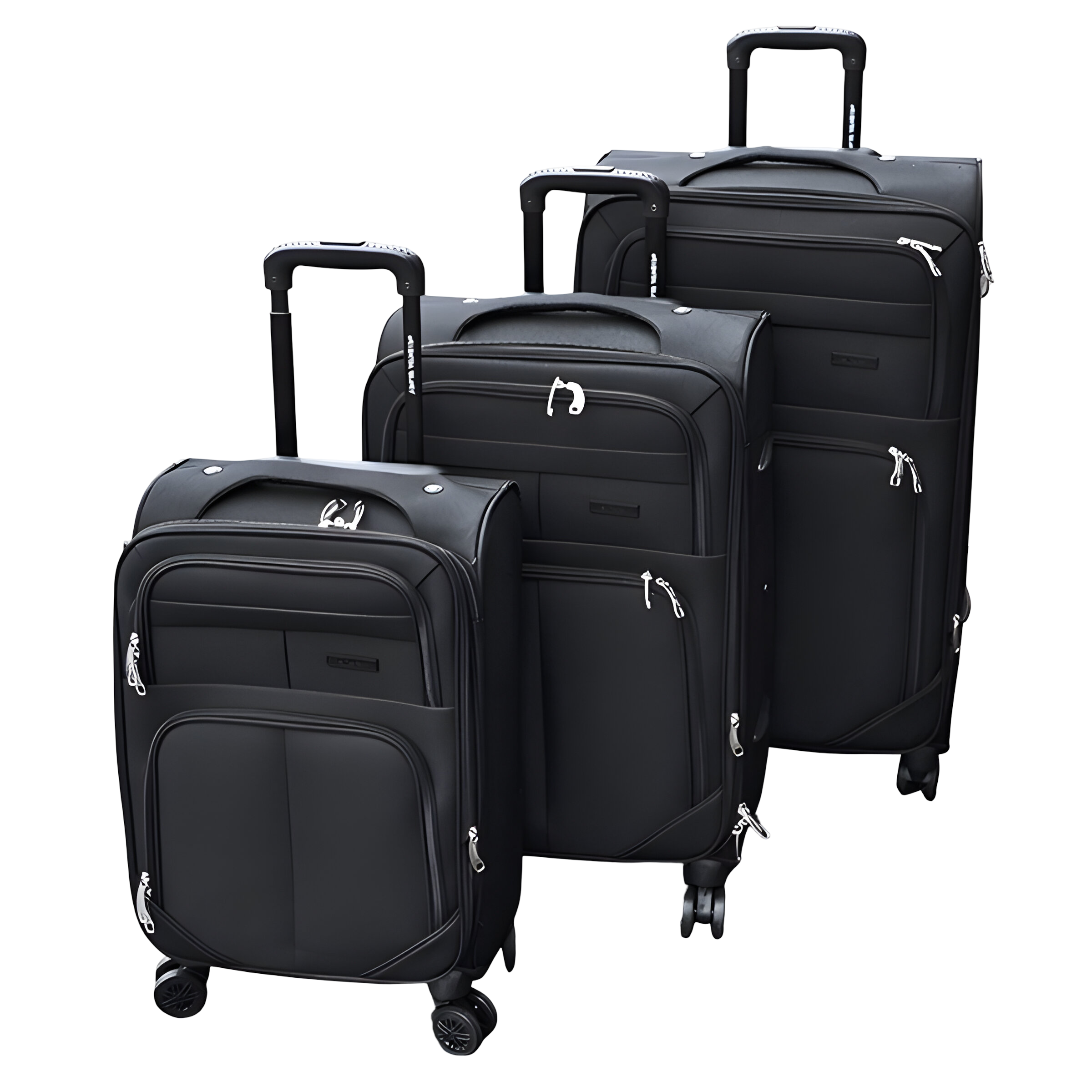 Набір валіз тканинних 3в1 з кодовим замком та телескопічною ручкою Чорний (6071) - фото 1